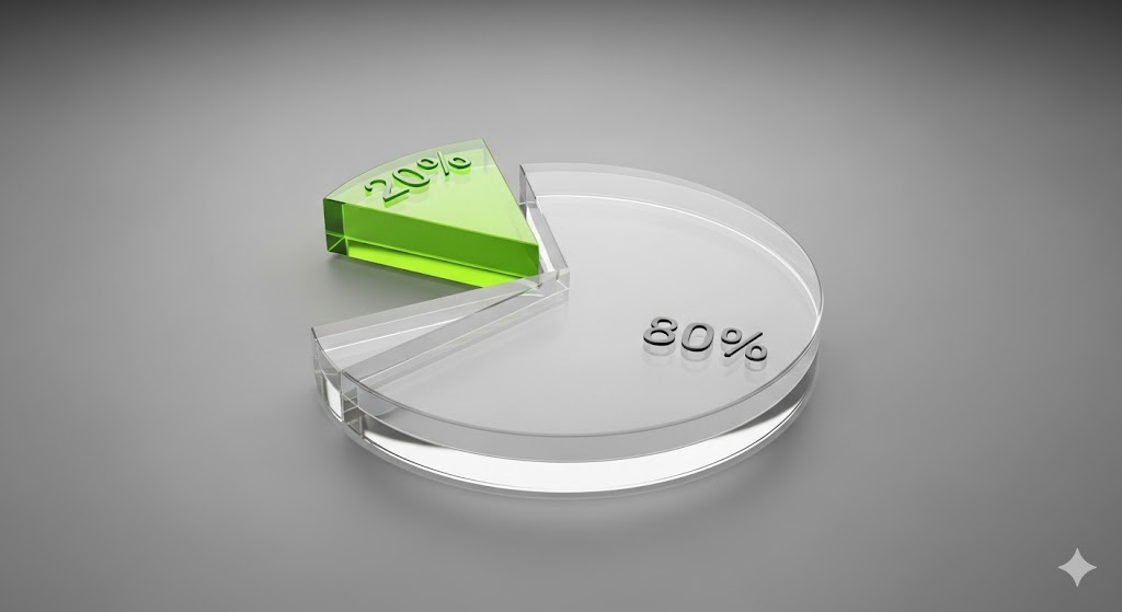 imagen representa pareto regla 80/20, productividad - Ana Apesteguia