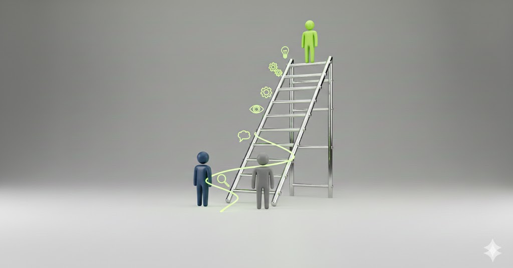 imagen representativa escalera de inferencia, coaching - Ana Apesteguia